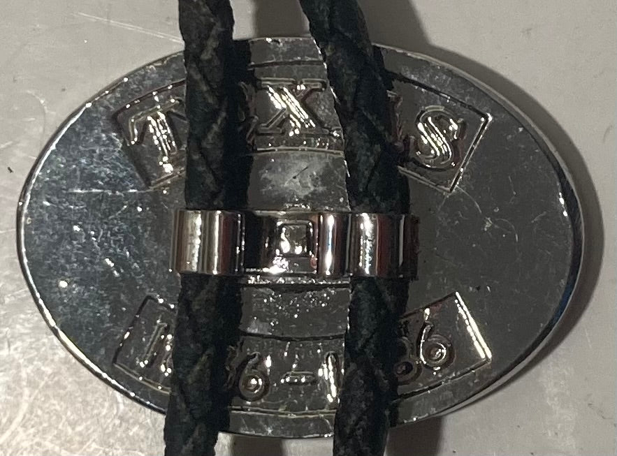 Vintage 1986 Metal Bolo Tie, The State of Texas, Nice Western Design, 1 3/4" x 1 1/4", Quality, Heavy Duty, Made in USA, Country & Western, Cowboy, Western Wear, Horse, Apparel, Accessory, Tie, Nice Quality Fashion,