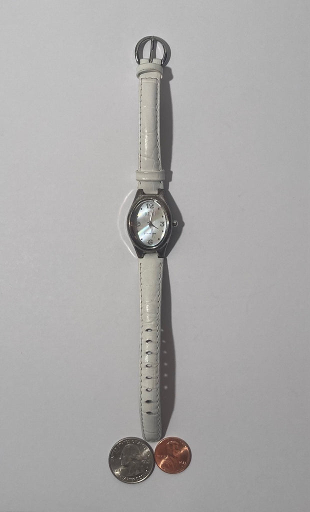 Vintage Sterling Silver Watch, Ecclissi, Nice Design, Sterling Silver Watch, Nice White Leather Band, Quality, Jewelry, 0961, Accessory, Clothing, Necklace, Charm, Bracelet, Engagement, Wedding