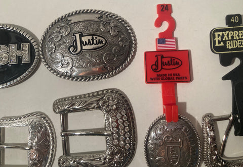 Vintage Lot of 6 Assorted Different Country and Western Style Belt Buckles, Justin, Cash, Country & Western, Art, Resell, For Belts, Fashion, Shelf Display, Nice Belt Buckles, Wholesale,