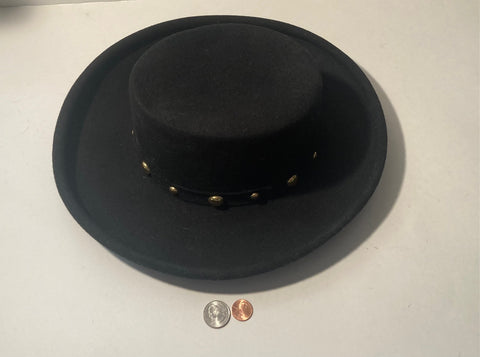 Vintage Cowboy Hat Style, Black, Bollman Hat, Nice Wool Hat, Size M, Very Soft Feeling, Quality, Cowboy, Made in USA, Western Wear, Rancher, Sun Shade, Very Nice Hat