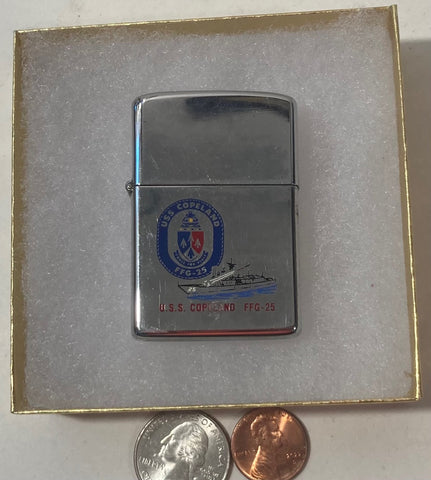 Vintage Metal Zippo, U.S.S. Copeland FFG-25, Guided Missile Fast Frigate Ship
