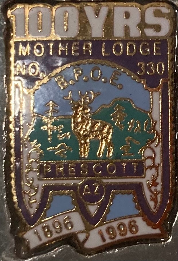 Vintage 1996 Metal Bolo Tie, BPOE, Mother Lodge, Prescott, Arizona, Nice Western Design, 2" x 1 1/2", Quality, Heavy Duty