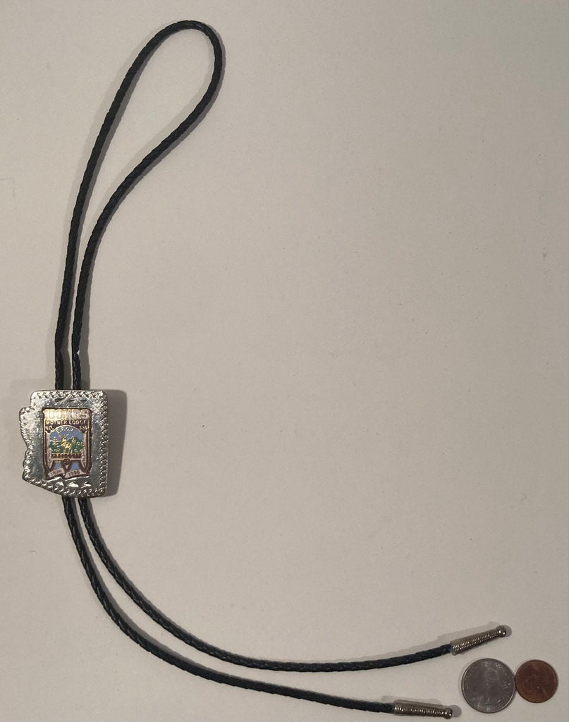 Vintage 1996 Metal Bolo Tie, BPOE, Mother Lodge, Prescott, Arizona, Nice Western Design, 2" x 1 1/2", Quality, Heavy Duty