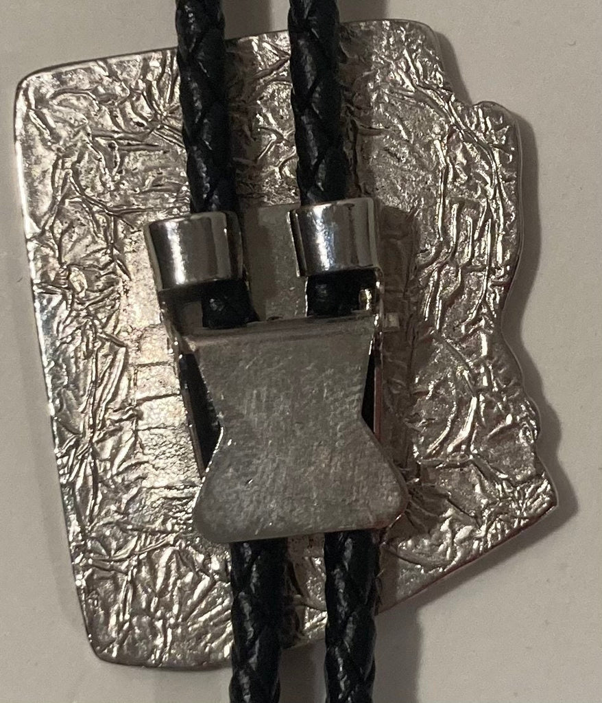 Vintage 1996 Metal Bolo Tie, BPOE, Mother Lodge, Prescott, Arizona, Nice Western Design, 2" x 1 1/2", Quality, Heavy Duty