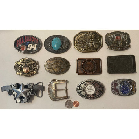 Vintage Lot of 12 Assorted Different Country and Western Wear Style Belt Buckle