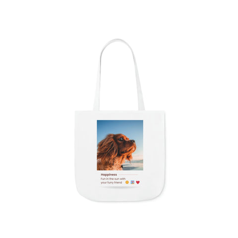 Fun in the sun with your furry friend Dog POD Polyester Canvas Tote Bag (AOP)
