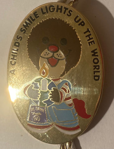 Vintage 1999 Metal Bolo Tie, Shriner's Hospital, A Child's Smile Lights Up The World, RG Awards, Fresno, California, The People That Do The Best Work For Kids, Nice Western Design, 2 1/2" x 1 3/4", Quality, Heavy Duty, Made in USA, Country & Western,