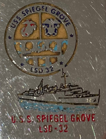 Vintage Metal Zippo, Slim, U.S.S. Spiegel Grove LSD-32,