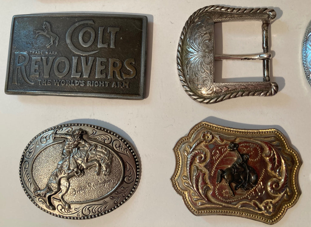Vintage Lot of 16 Assorted Different Country and Western Wear Style Belt Buckles