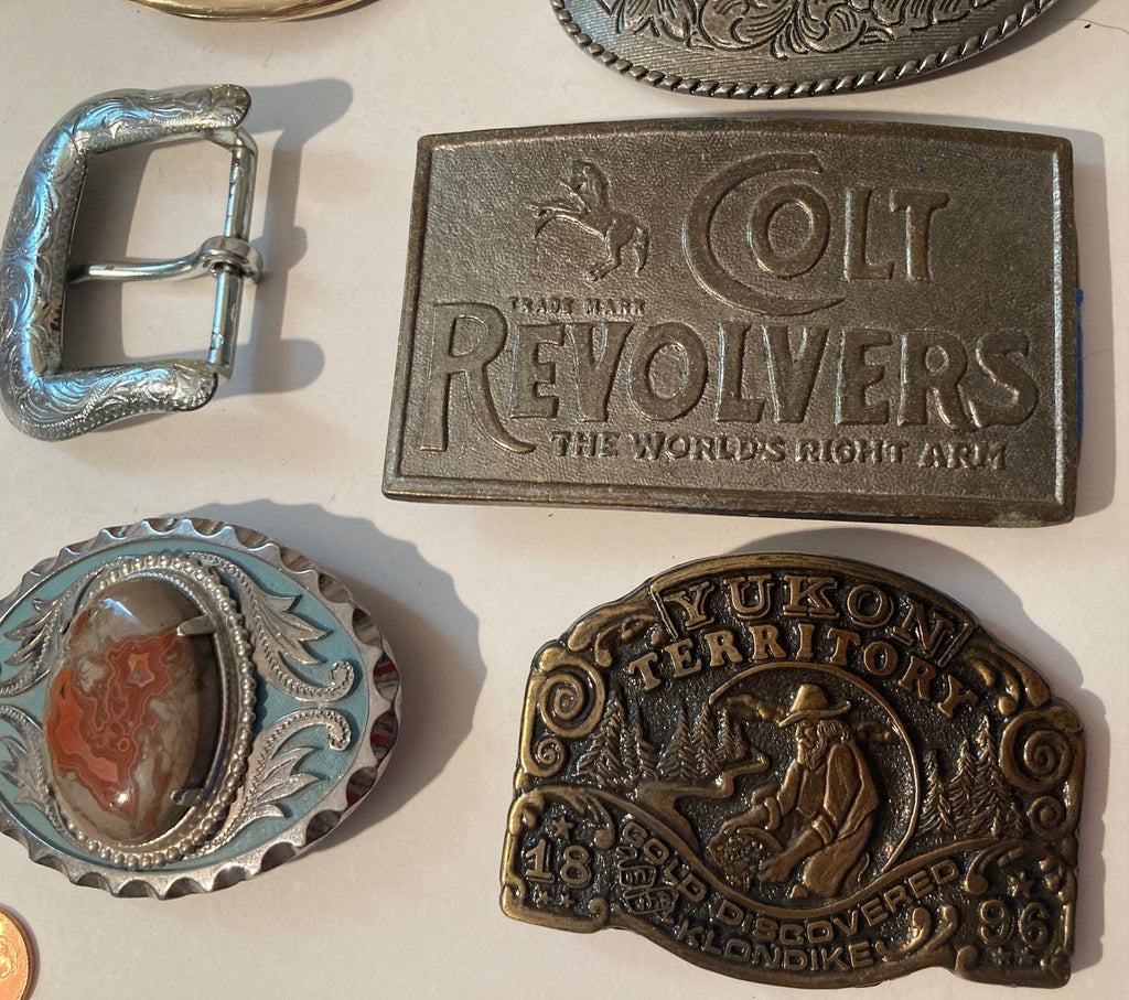 Vintage Lot of 16 Assorted Different Country and Western Wear Style Belt Buckles
