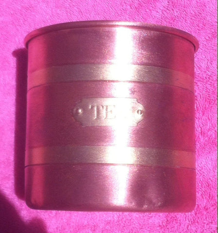Nice Vintage Copper and Brass Tea Cup and Canister