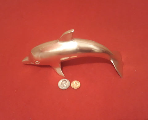 Vintage Brass Metal Dolphin, Porpoise, 8 1/2" Long, Home Decor, Shelf Display, Table Display, This Can Be Shined Up Even More