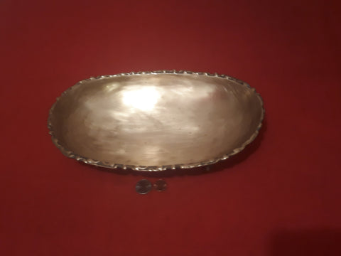 Vintage Brass Metal Serving Dish, Tray with Claw Foot Legs, Heavy Duty, 12 1/2" x 7 1/2", about 2 Pounds, Quality, This Can Be Shined Up