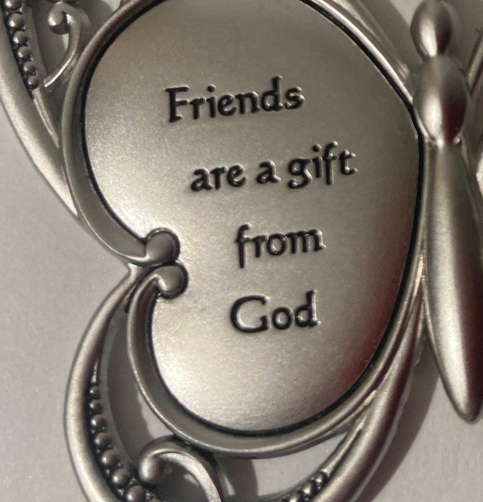 2 Vintage Metal Christmas Ornaments, Friendship, I Will Always Treasure You As My Friend, Friends Are A Gift From God, Nice, Quality, Fun
