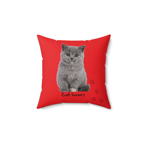 Cat Lovers POD Spun Polyester Square Pillow