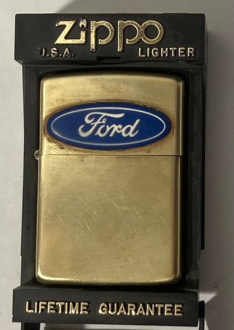 Vintage 1991 Metal Zippo, Ford, Brass, Nice Design, Zippo, Made in USA, Cigarettes, More, Free Shipping in the U.S.