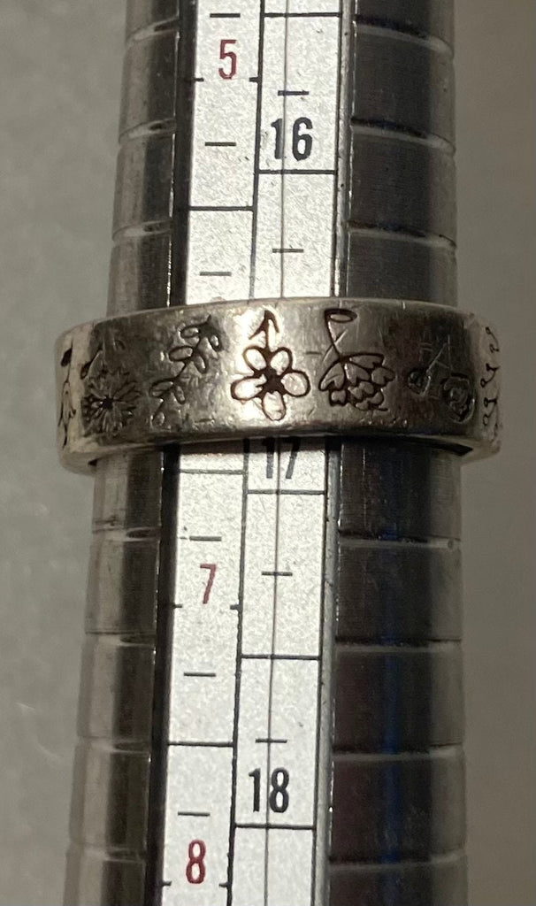 Vintage Sterling Silver Ring, Wild Flowers, Size 6 1/2, Nice Design, Quality, Jewelry, 0807, Accessory, Stamped 925, Clothing
