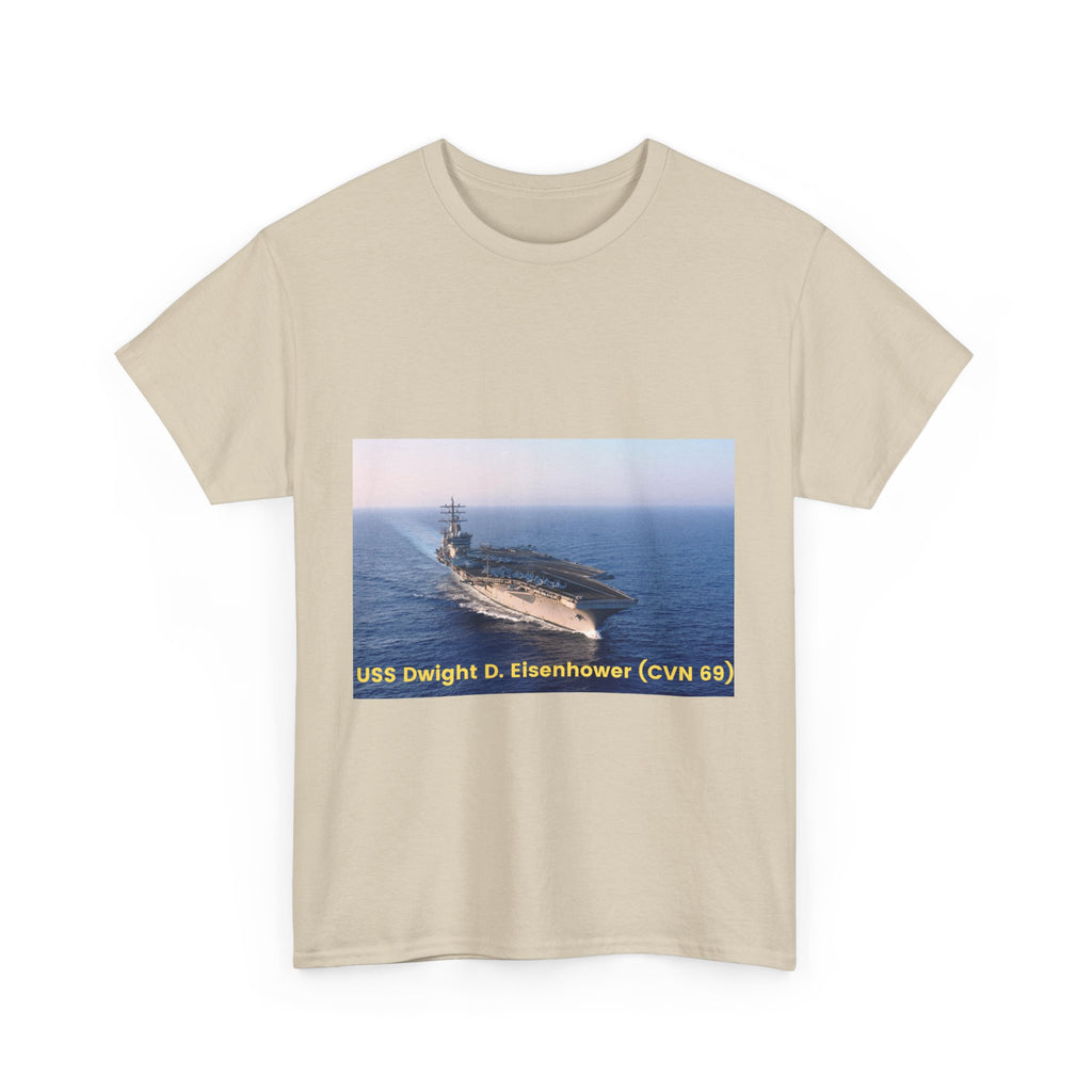 USS Dwight D. Eisenhower (CVN 69) Navy POD Smileandlaughtees Unisex Heavy Cotton Tee