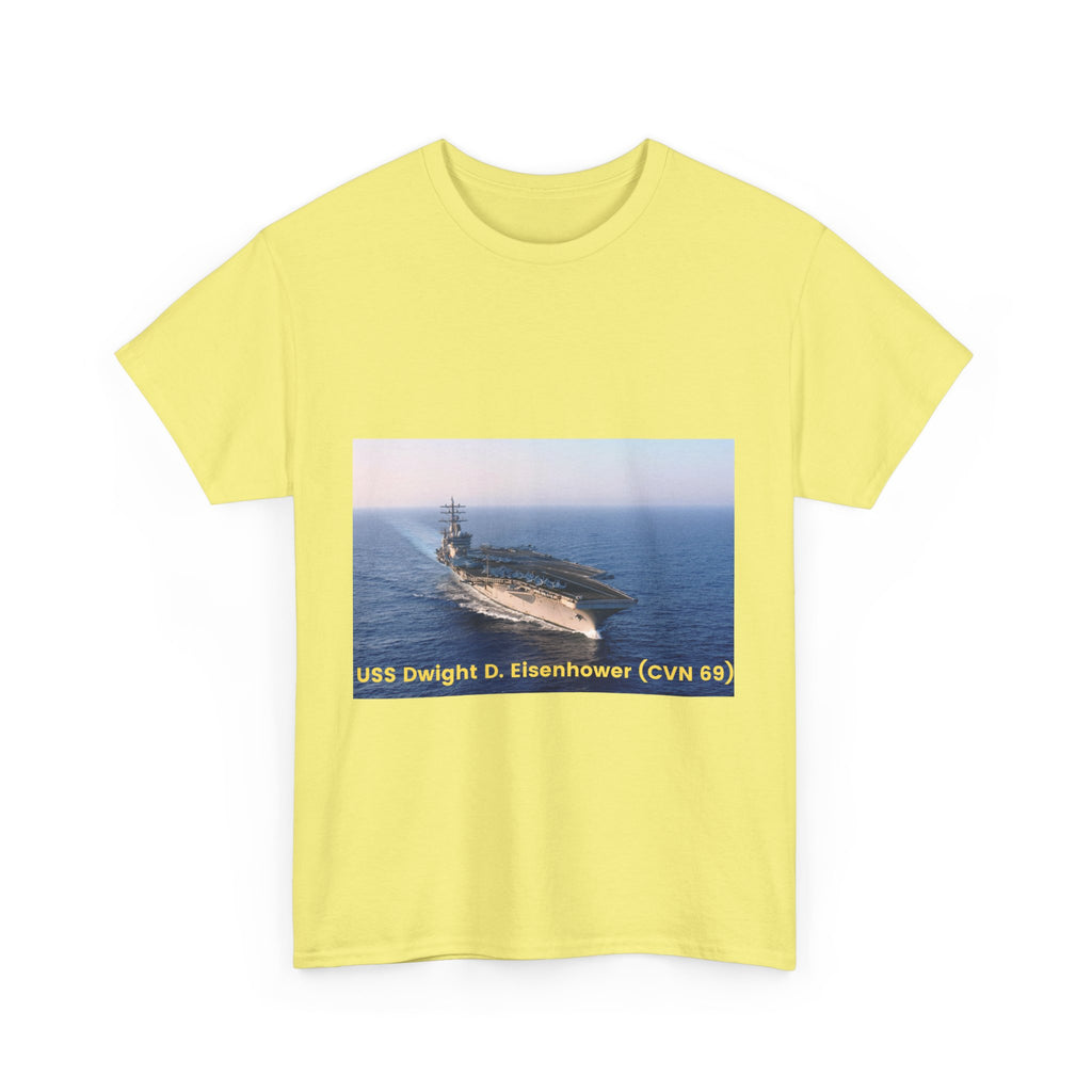 USS Dwight D. Eisenhower (CVN 69) Navy POD Smileandlaughtees Unisex Heavy Cotton Tee