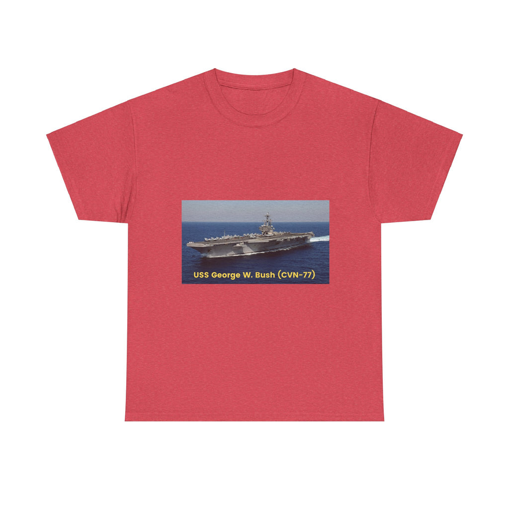 USS George W. Bush (CVN-77) Navy POD Smileandlaughtees Unisex Heavy Cotton Tee