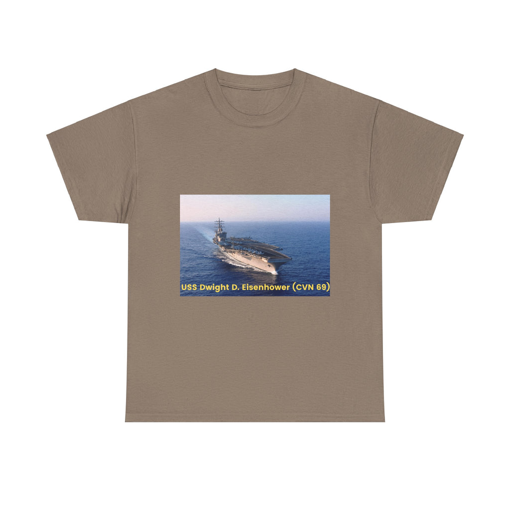 USS Dwight D. Eisenhower (CVN 69) Navy POD Smileandlaughtees Unisex Heavy Cotton Tee