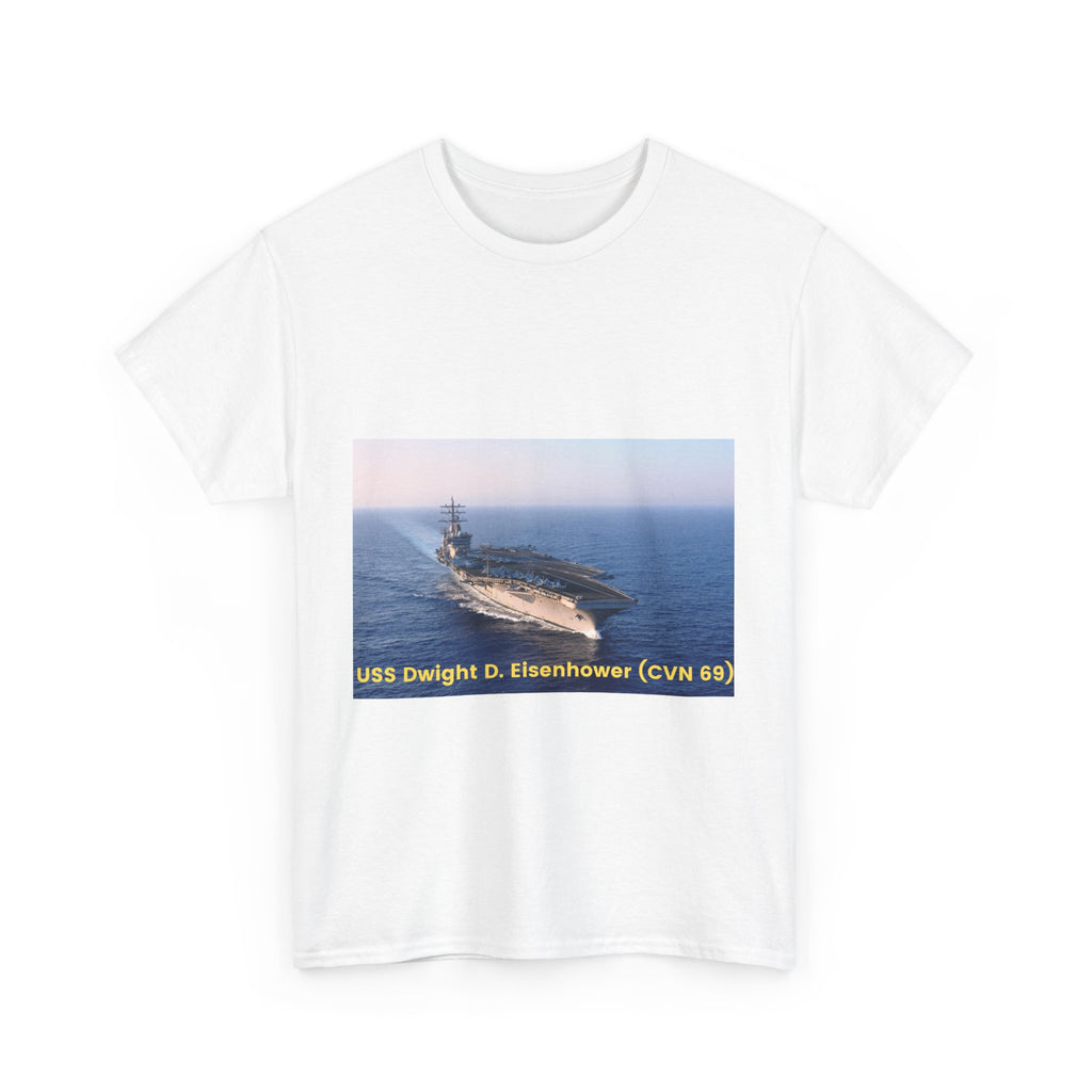 USS Dwight D. Eisenhower (CVN 69) Navy POD Smileandlaughtees Unisex Heavy Cotton Tee