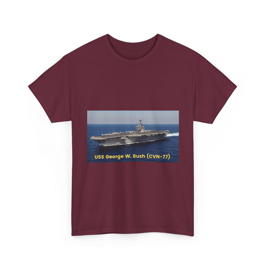 USS George W. Bush (CVN-77) Navy POD Smileandlaughtees Unisex Heavy Cotton Tee