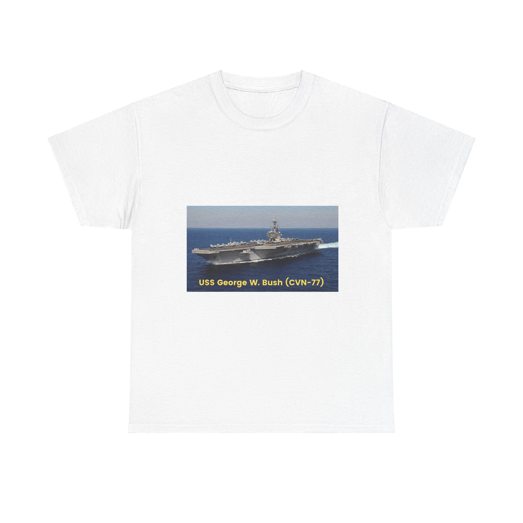 USS George W. Bush (CVN-77) Navy POD Smileandlaughtees Unisex Heavy Cotton Tee