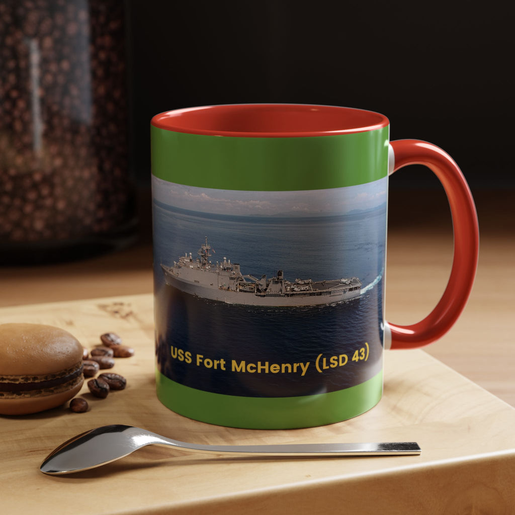 USS Fort McHenry (LSD 43) Navy POD Smileandlaughtees Accent Coffee Mug (11, 15oz)