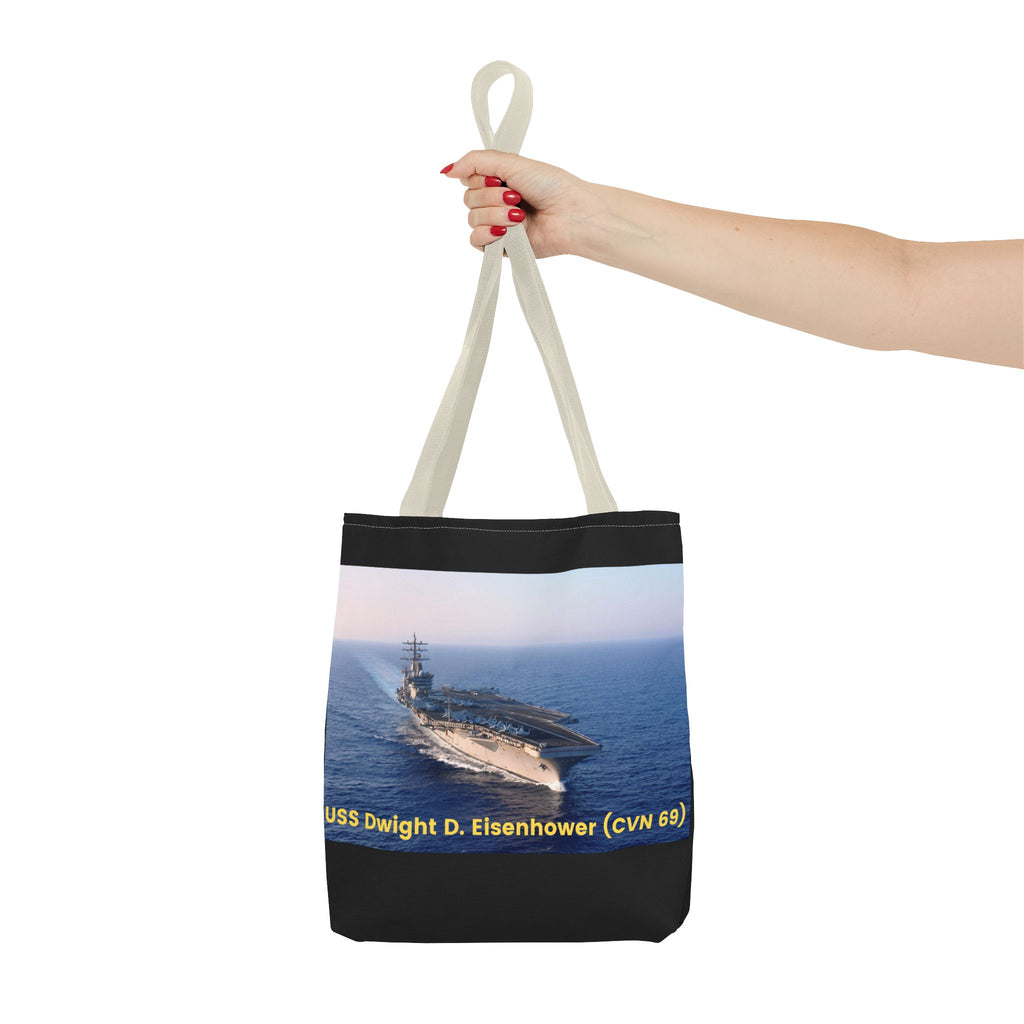 USS Dwight D. Eisenhower (CVN 69) Navy POD Smileandlaughtees Tote Bag (AOP)