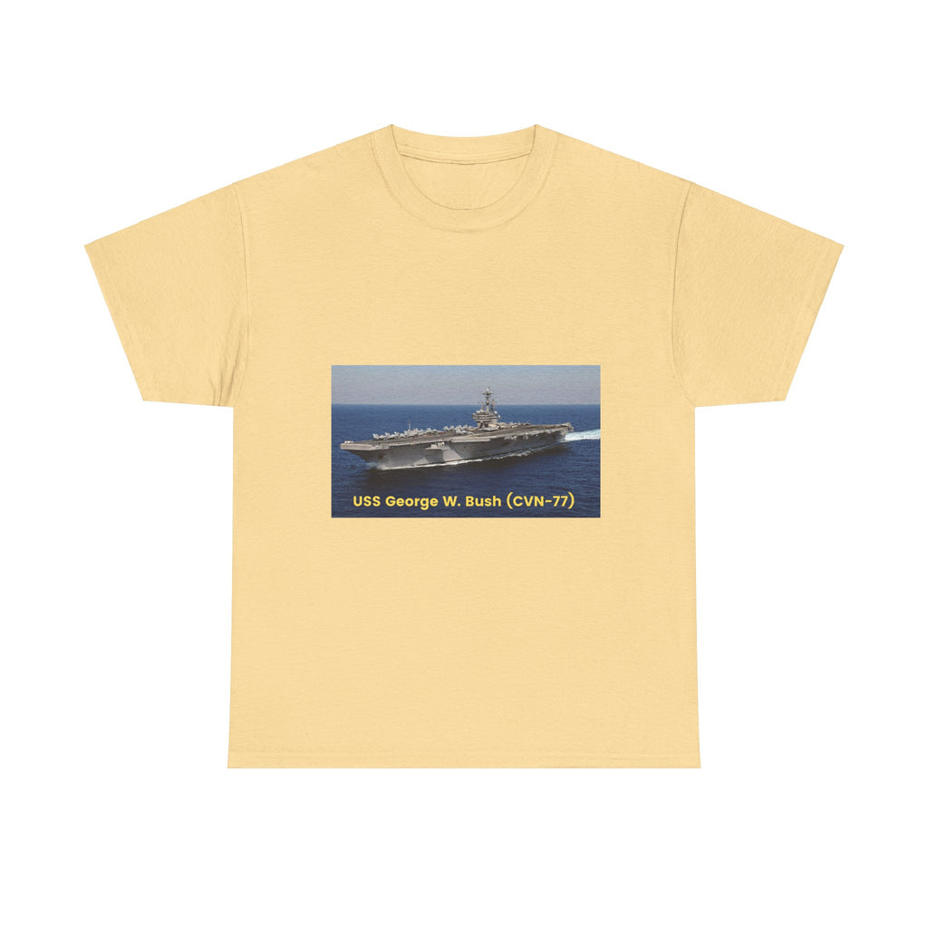 USS George W. Bush (CVN-77) Navy POD Smileandlaughtees Unisex Heavy Cotton Tee