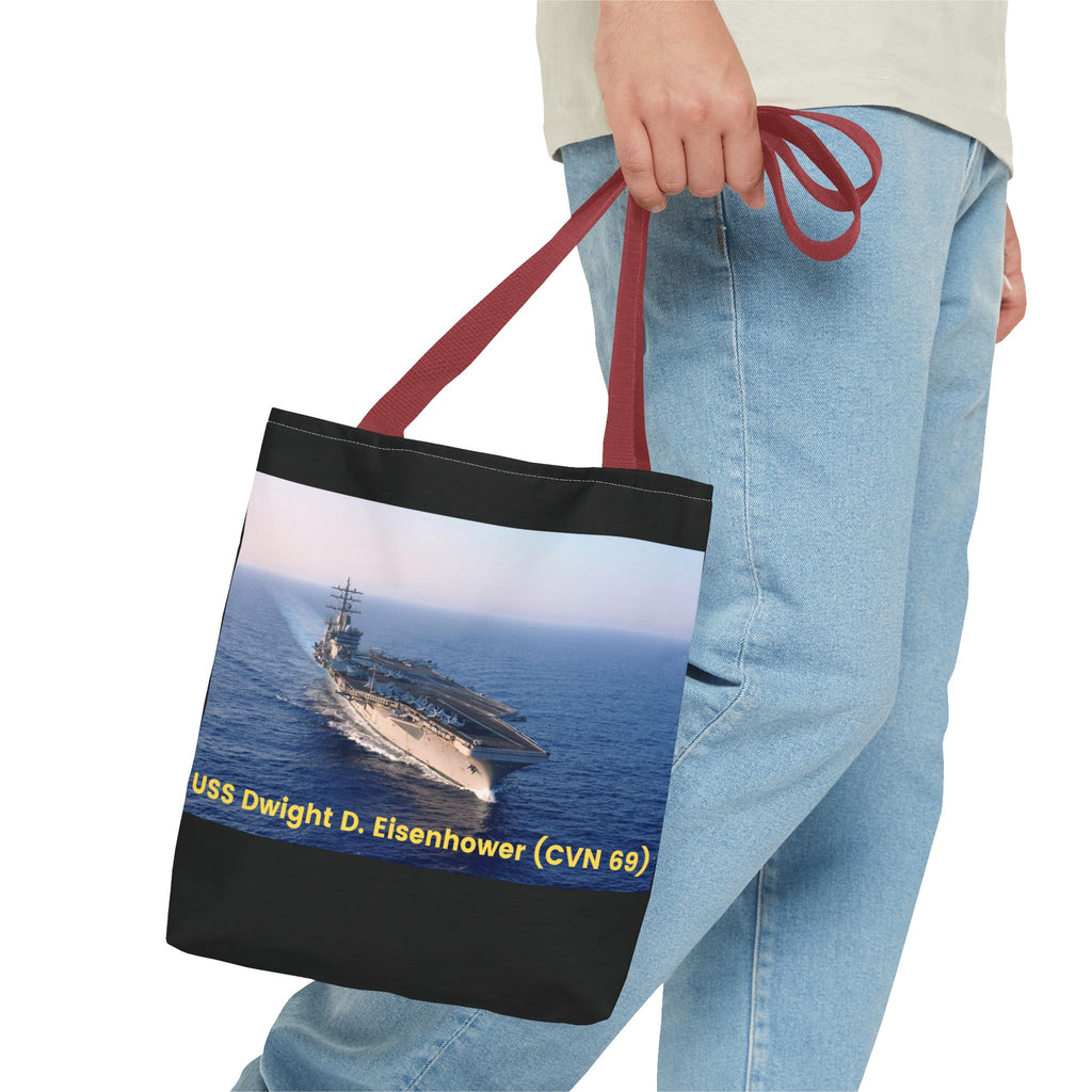 USS Dwight D. Eisenhower (CVN 69) Navy POD Smileandlaughtees Tote Bag (AOP)