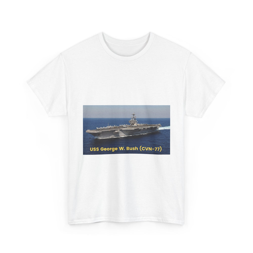 USS George W. Bush (CVN-77) Navy POD Smileandlaughtees Unisex Heavy Cotton Tee