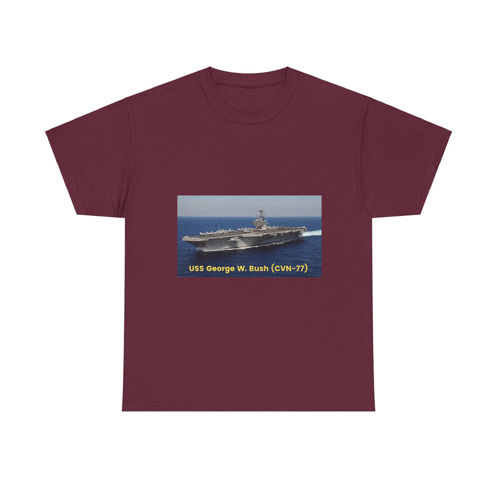 USS George W. Bush (CVN-77) Navy POD Smileandlaughtees Unisex Heavy Cotton Tee