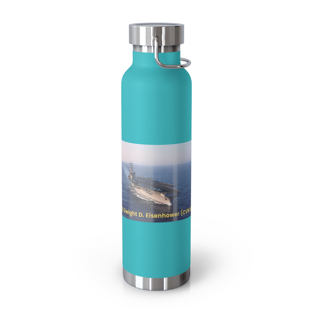 USS Dwight D. Eisenhower (CVN 69) Navy POD Smileandlaughtees Copper Vacuum Insulated Bottle, 22oz