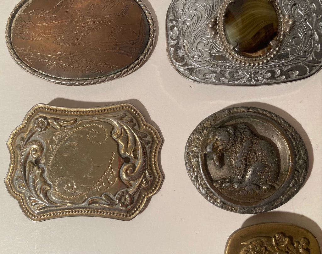 Vintage Lot of 14 Assorted Different Country and Western Wear Style Belt Buckles, Letter A, Line Dancing, Craftsman, Country & Western, Art, Resell, For Belts, Fashion, Shelf Display, Nice Belt Buckles, Wholesale