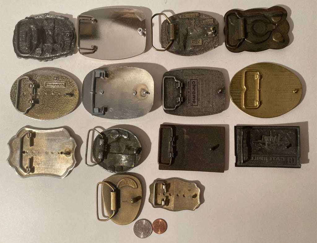 Vintage Lot of 14 Assorted Different Country and Western Wear Style Belt Buckles, Letter A, Line Dancing, Craftsman, Country & Western, Art, Resell, For Belts, Fashion, Shelf Display, Nice Belt Buckles, Wholesale