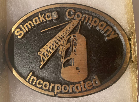 Vintage Metal Belt Buckle, Simakas Company Incorporated, Nice Western Design, 3 1/2" x 2 1/2", Quality, Made in USA, Country and Western, Heavy Duty, Fashion, Belts, Shelf Display, Collectible Belt Buckle