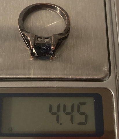 Vintage Sterling Silver Ring with Nice Blue Stones Design, Nice Design, Could Use A Cleaning To Shine Up Again Quality, Size 7 1/2, Jewelry, 0530, Accessory, 925, Clothing, Necklace, Charm, Bracelet