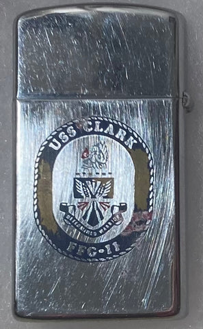 Vintage Metal Zippo, USS Clark, FFG-11, Fast Frigate Ship. Navy, Command, Zippo