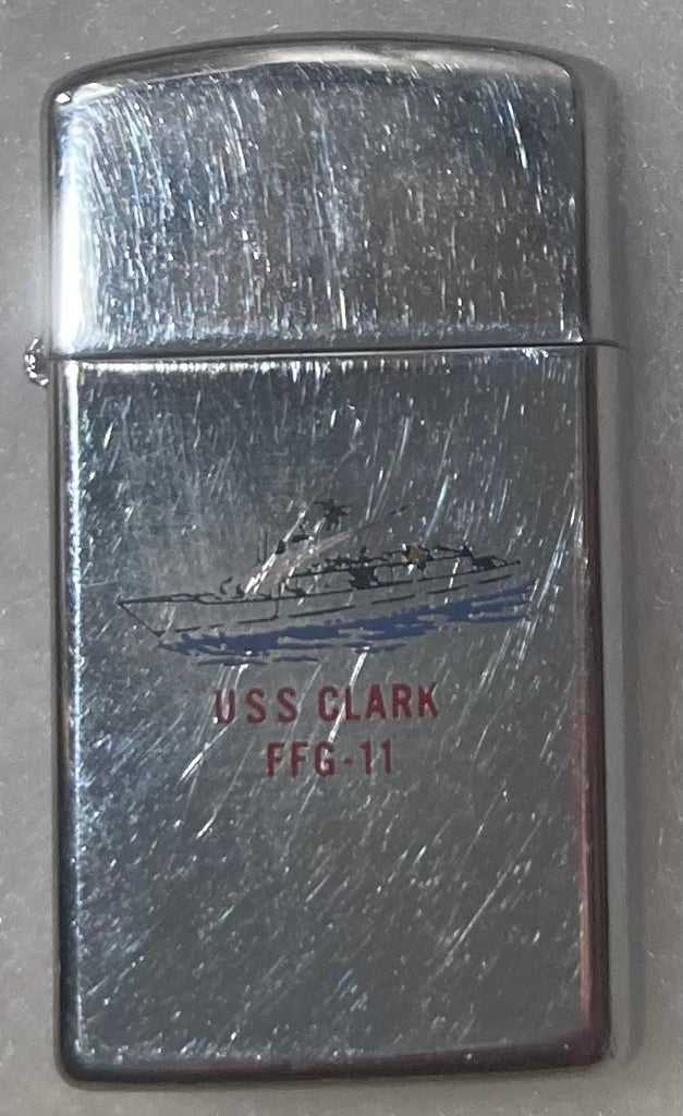 Vintage Metal Zippo, USS Clark, FFG-11, Fast Frigate Ship. Navy, Command, Zippo