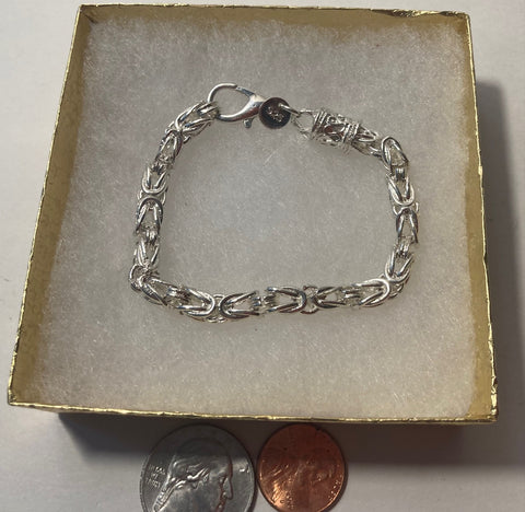 Vintage Sterling Silver Bracelet, Heavy Duty Nice Chain Link Design, Thick, Quality, Jewelry, 0546, Accessory, 925, Clothing, Necklace, Charm, Bracelet