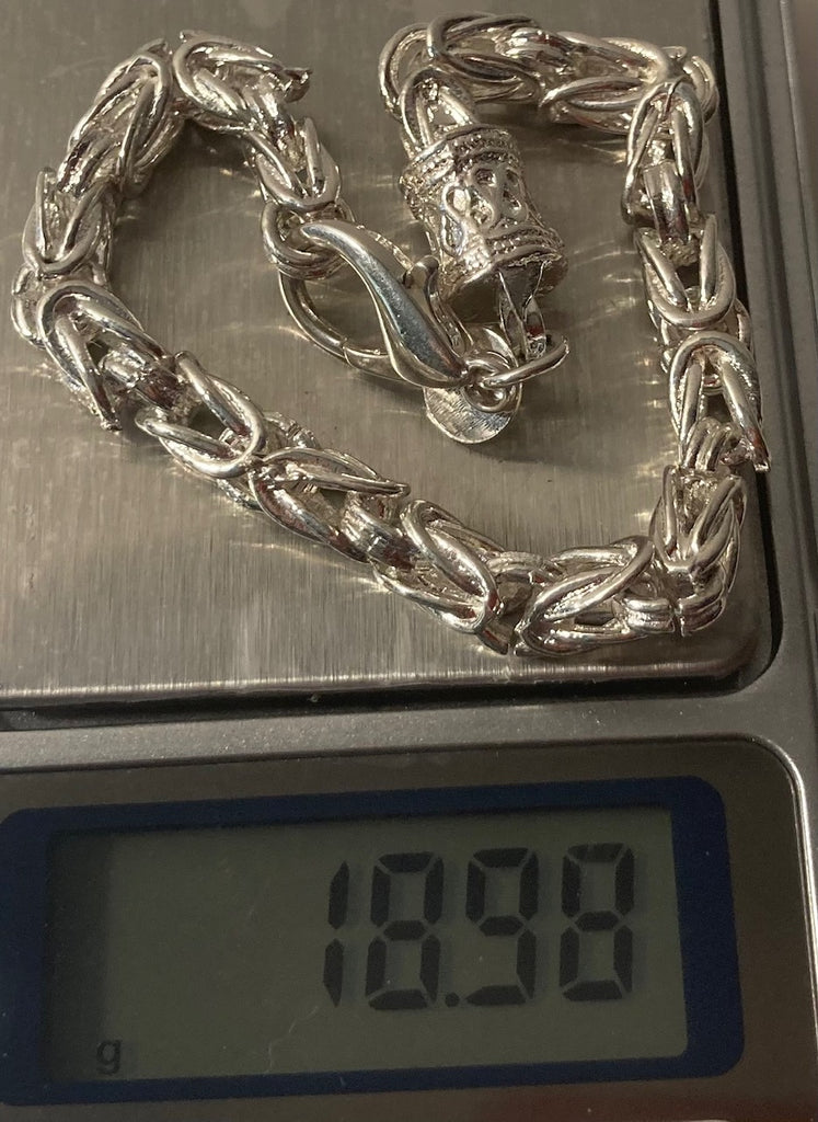 Vintage Sterling Silver Bracelet, Heavy Duty Nice Chain Link Design, Thick, Quality, Jewelry, 0546, Accessory, 925, Clothing, Necklace, Charm, Bracelet