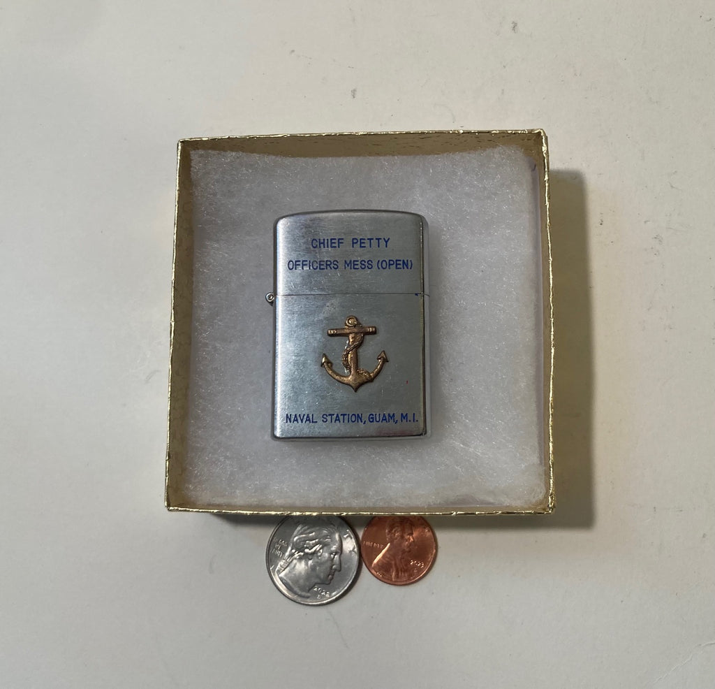 Vintage Metal Lighter, Chief Petty Officers Mess, Naval Station Guam, Agana, Talafofo