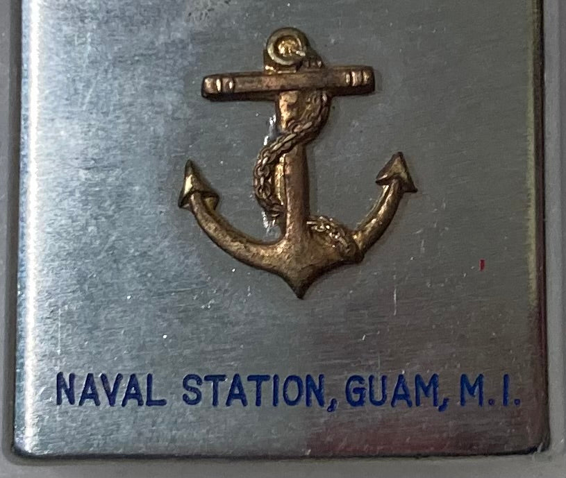 Vintage Metal Lighter, Chief Petty Officers Mess, Naval Station Guam, Agana, Talafofo