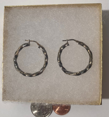 Vintage Sterling Silver Earrings, Nice Design, Quality, Jewelry, 0974, Accessory, Stamped 925 Inside, Clothing, Necklace, Charm, Bracelet, Engagement, Wedding,