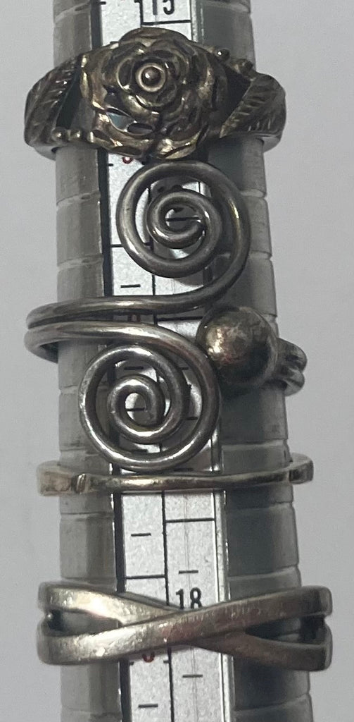 Lot of 4 Vintage Sterling Silver Rings, Nice Styles and Designs, Quality, Jewelry, 0966, Accessory, Stamped 925 Inside, Clothing, Necklace, Charm, Bracelet, Engagement, Wedding