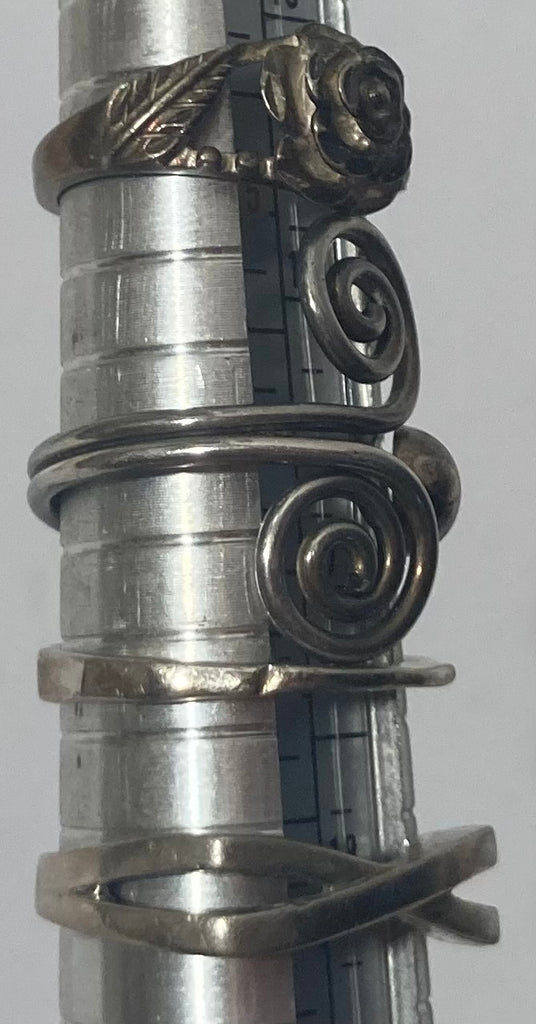 Lot of 4 Vintage Sterling Silver Rings, Nice Styles and Designs, Quality, Jewelry, 0966, Accessory, Stamped 925 Inside, Clothing, Necklace, Charm, Bracelet, Engagement, Wedding