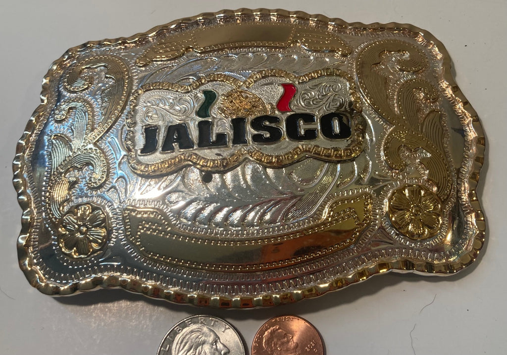 Vintage Metal Belt Buckle, Big Size, Jalisco