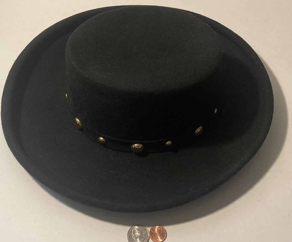 Vintage Cowboy Hat Style, Black, Bollman Hat, Nice Wool Hat, Size M, Very Soft Feeling, Quality, Cowboy, Made in USA, Western Wear, Rancher, Sun Shade, Very Nice Hat